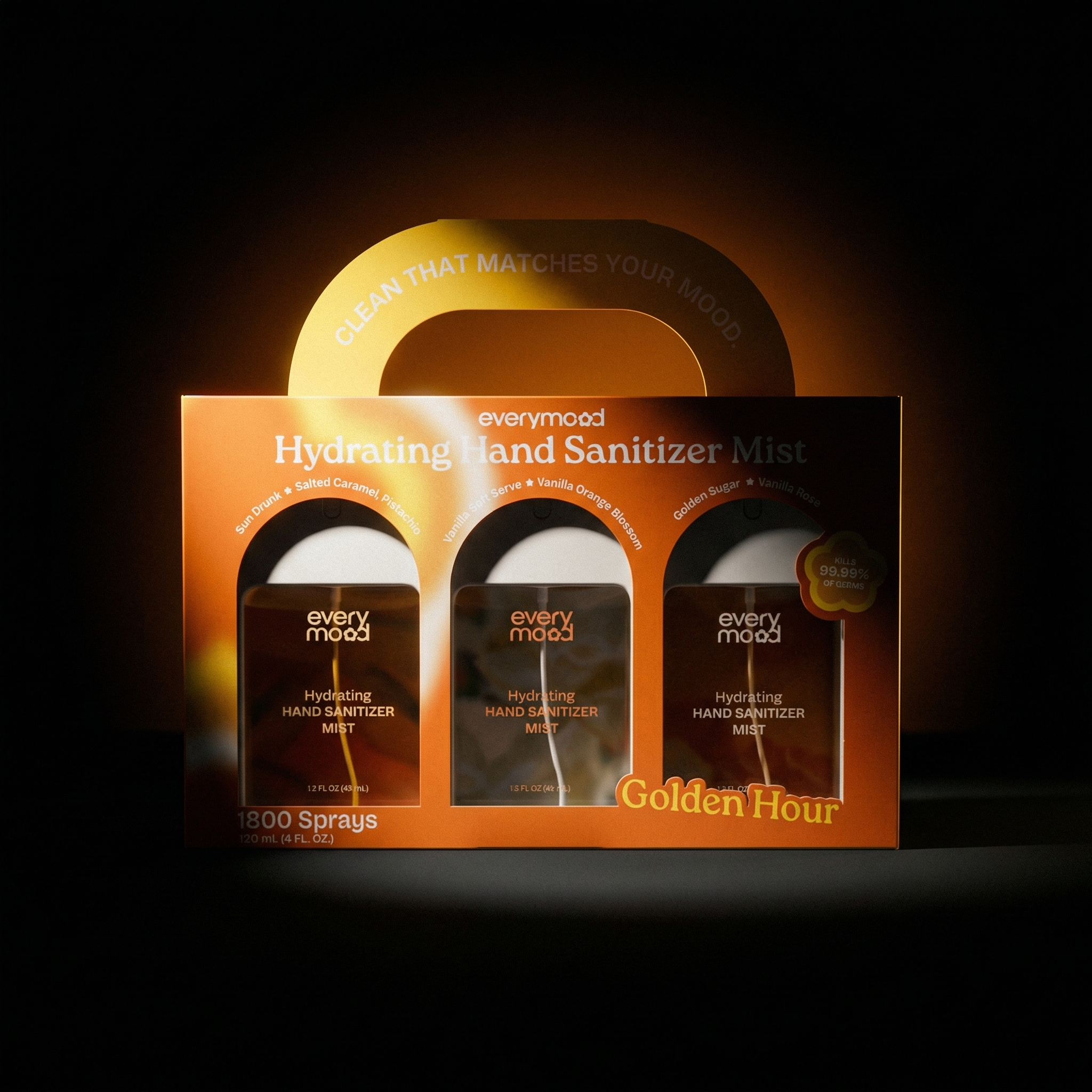 Golden Hour Trio | Hydrating Hand Sanitizer Gift Set by EVERYMOOD