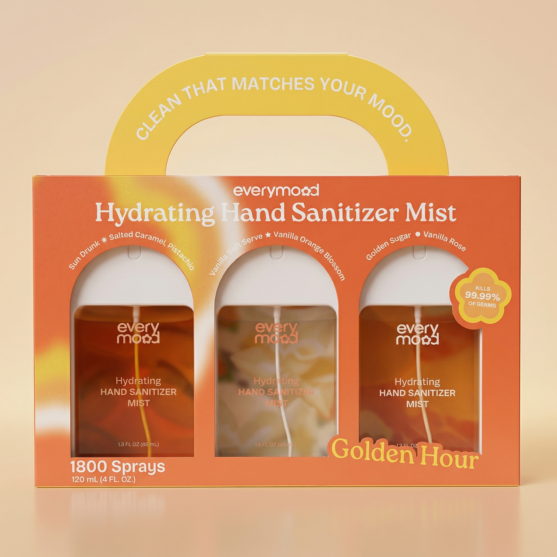 Golden Hour Trio | Hydrating Hand Sanitizer Gift Set by EVERYMOOD